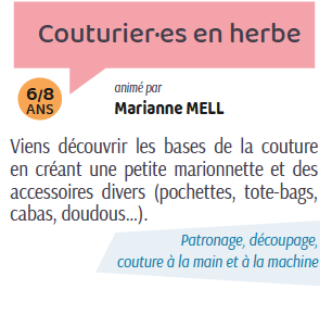 Couturier·es en herbe